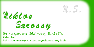 miklos sarossy business card